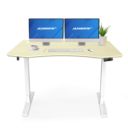 Maidesite Executive Series 55 inch Height Adjustable Standing Desk With Curved Desktop